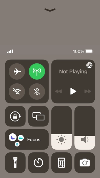 Press the flight mode icon to turn the function on or off.