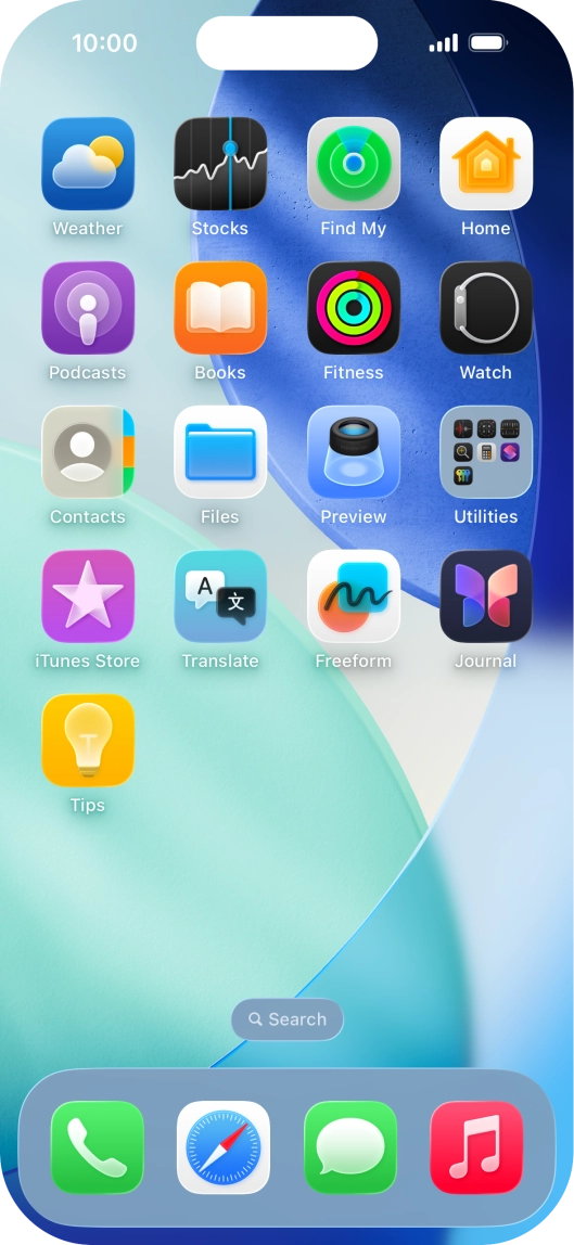 Press and hold anywhere on the home screen.