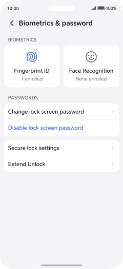 Press Disable lock screen password and key in the additional phone lock code you created earlier.