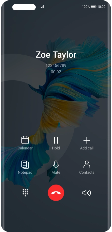Press the end call icon.