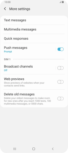 Press Text messages.