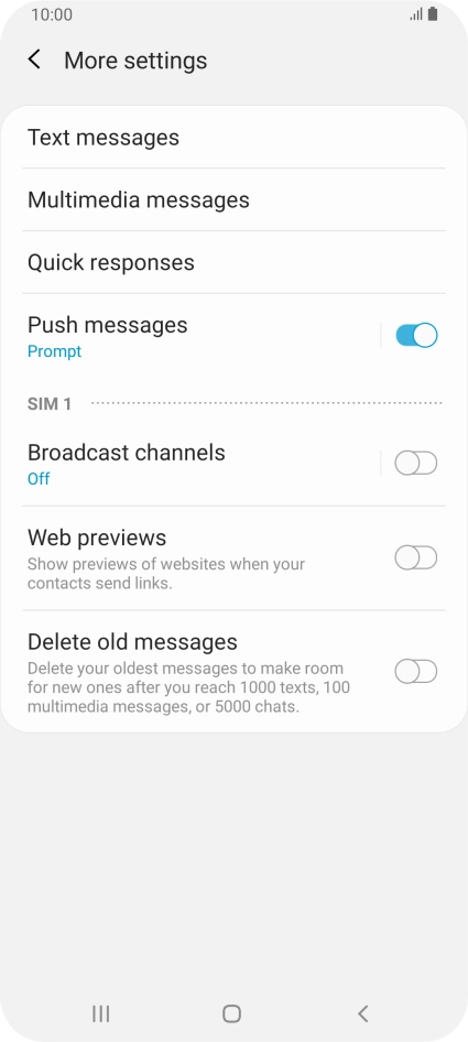 Press Text messages.