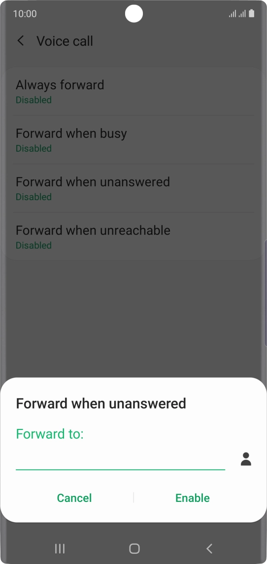 Key in +447953222222 and press Enable.