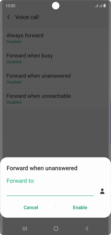 Key in +447953222222 and press Enable.