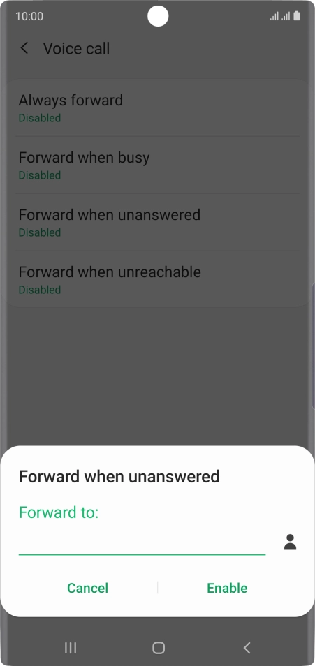 Key in +447953222222 and press Enable.