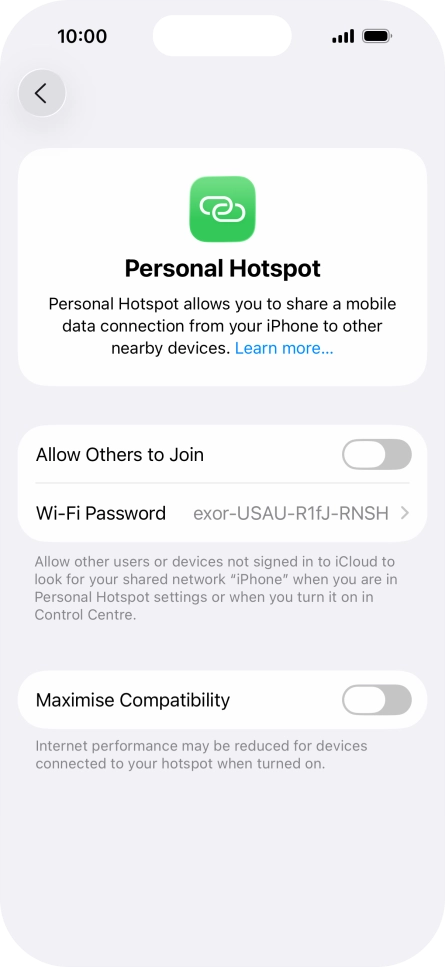 Press Wi-Fi Password and key in the required password.