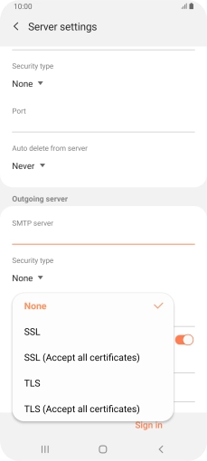 Press None to turn off the function.
