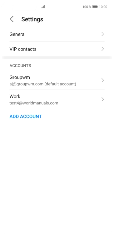 Press the required email account.