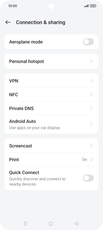 Press Personal hotspot.