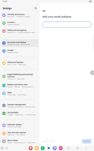 Press the field below 