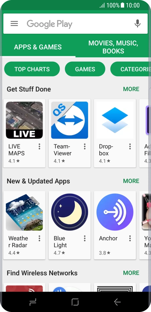 Press the search field.