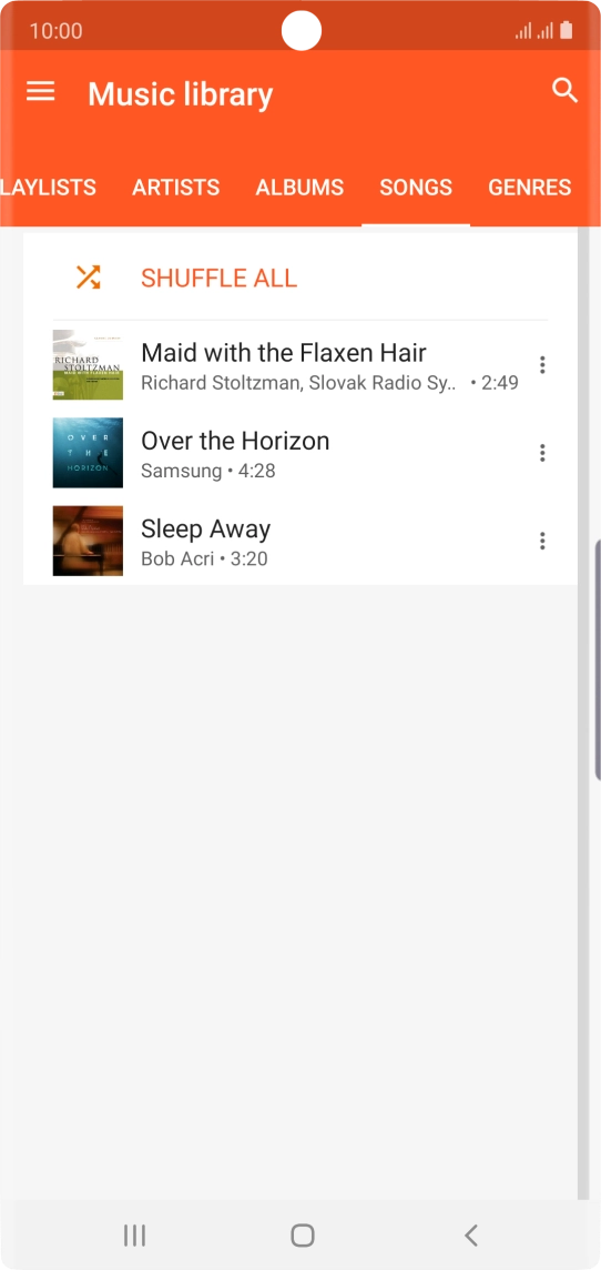 Press the required audio file.