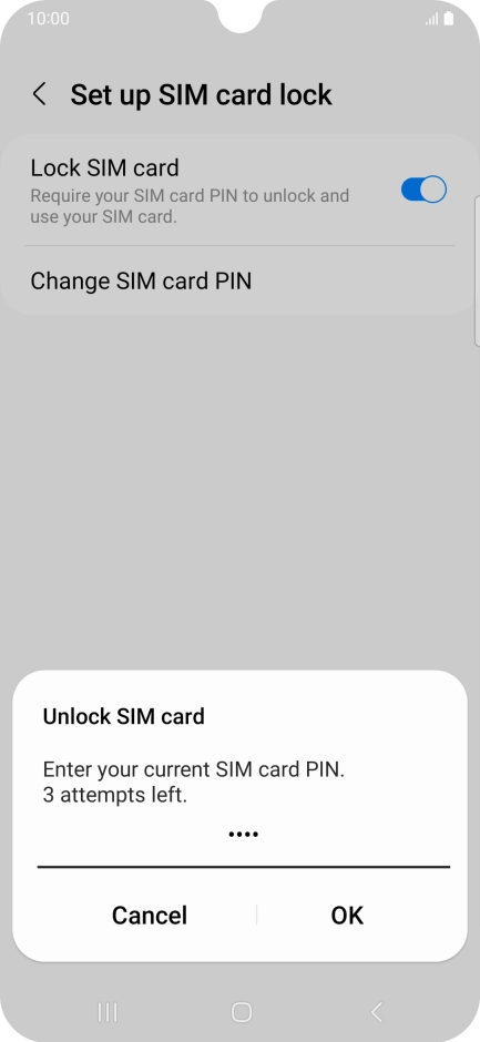 Key in your PIN and press OK. The default PIN is 1111.