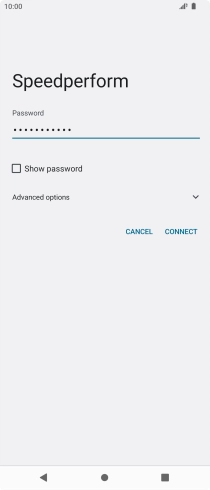 Key in the password for the Wi-Fi network and press CONNECT.