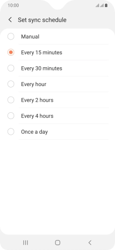 Press the required setting.