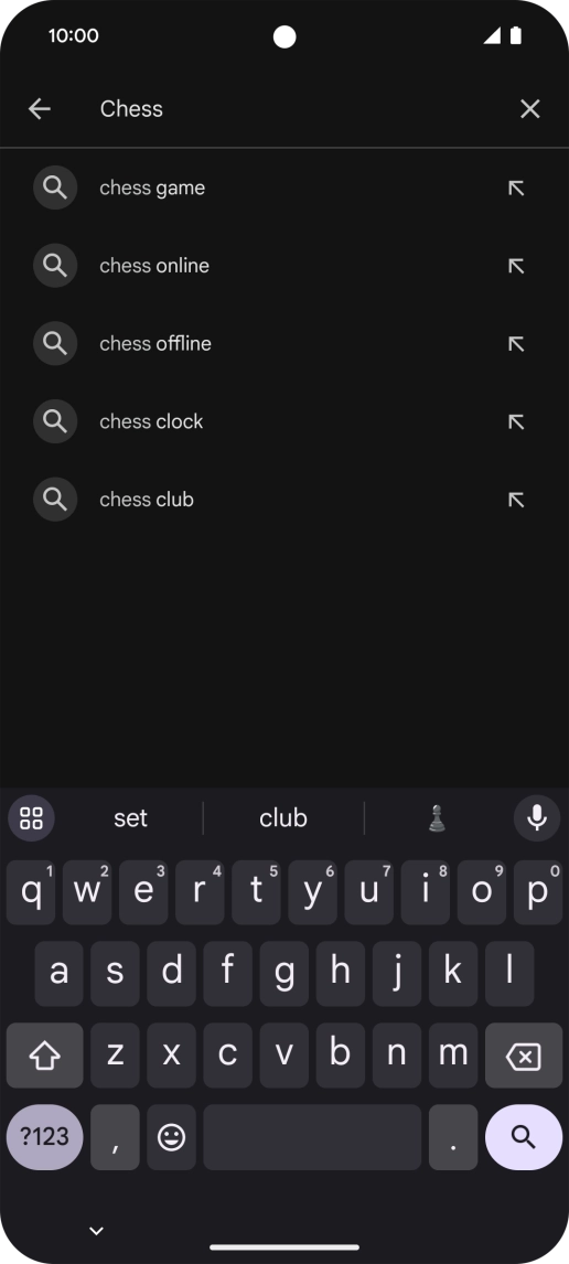 Key in the name or subject of the required app and press the search icon.