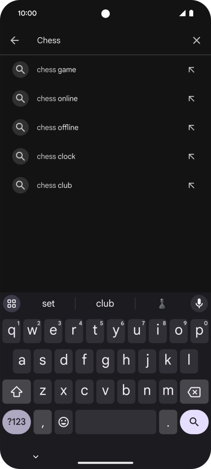 Key in the name or subject of the required app and press the search icon.