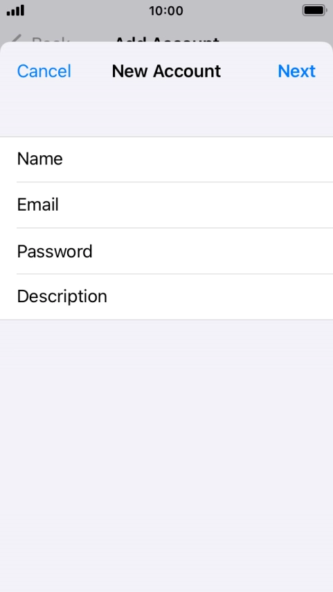 Press Description and key in the required name.
