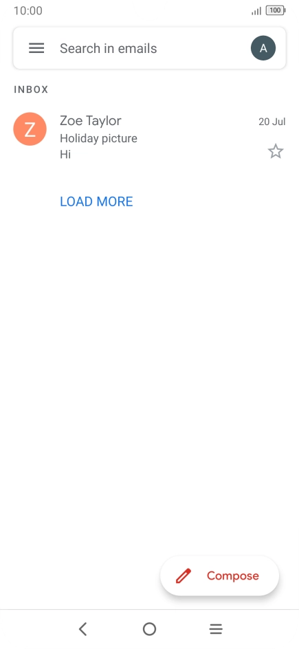 Press the email account icon.