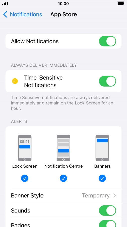 Press the indicator next to 