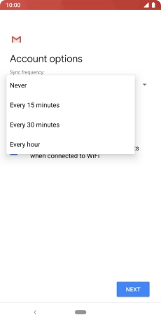 Press the required setting.