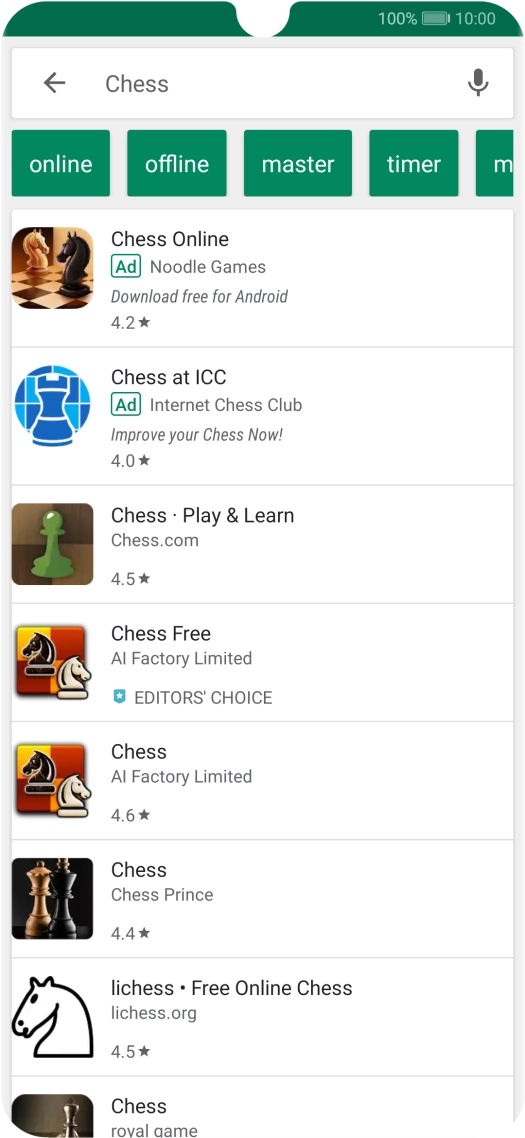 Press the required app.