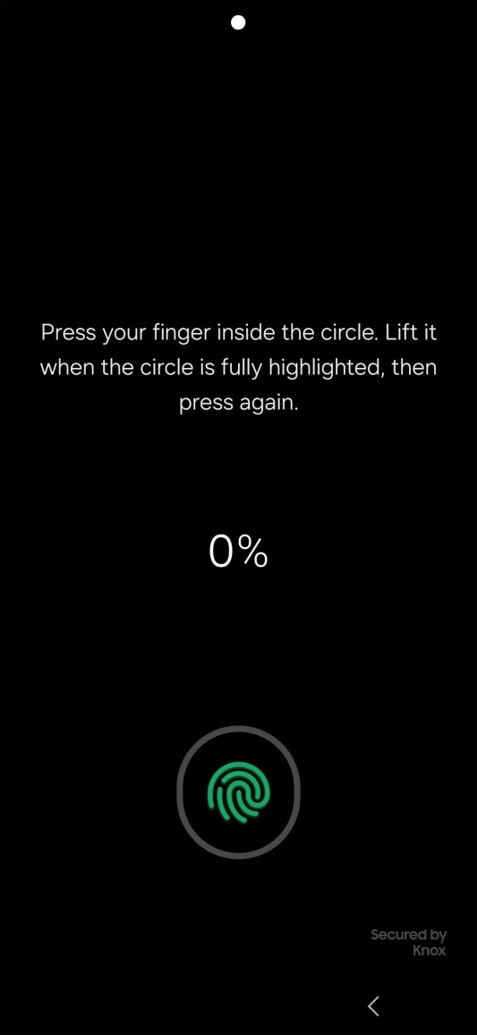 Follow the instructions on the screen to create the phone lock code using your fingerprint.