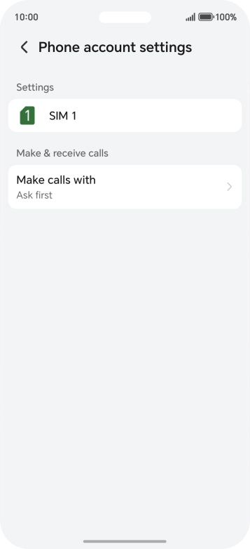 Press the name of the SIM.