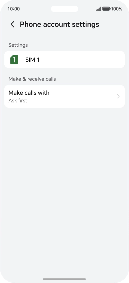 Press the name of the SIM.