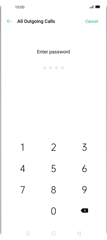 Key in your barring password.