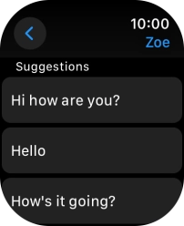 Press the required quick reply.