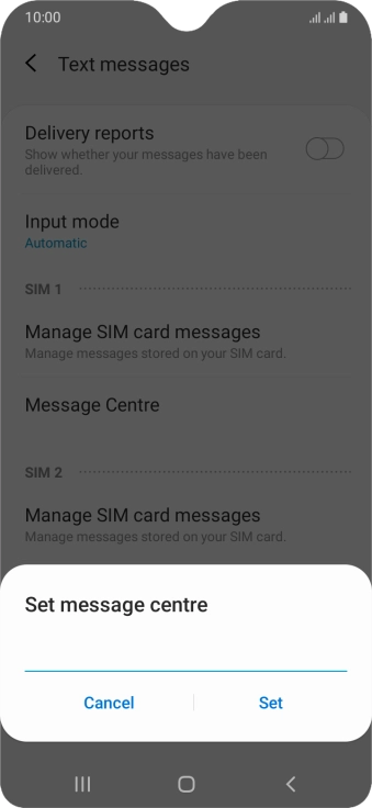 Key in +447958879879 and press Set.