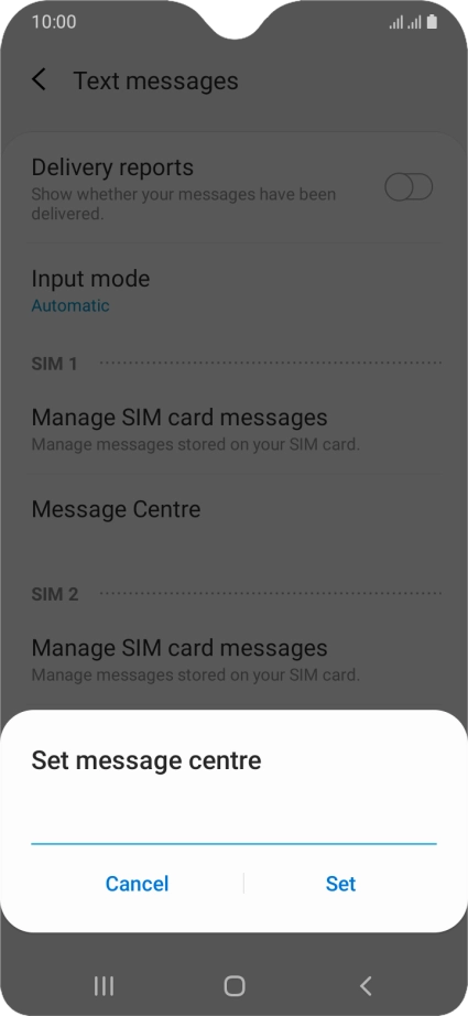 Key in +447958879879 and press Set.