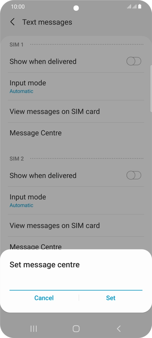 Key in +447958879879 and press Set.