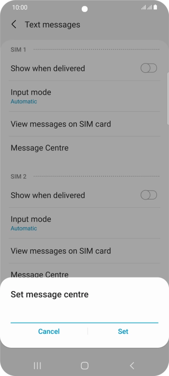 Key in +447958879879 and press Set.