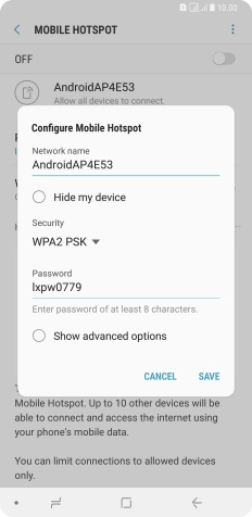 Press the field below 