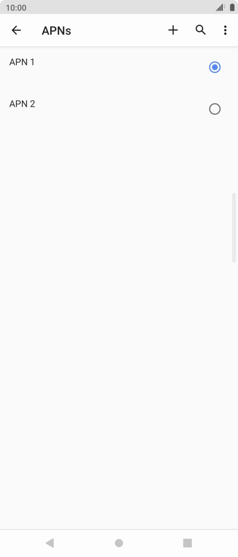 Press the field next to the data connection to activate it.