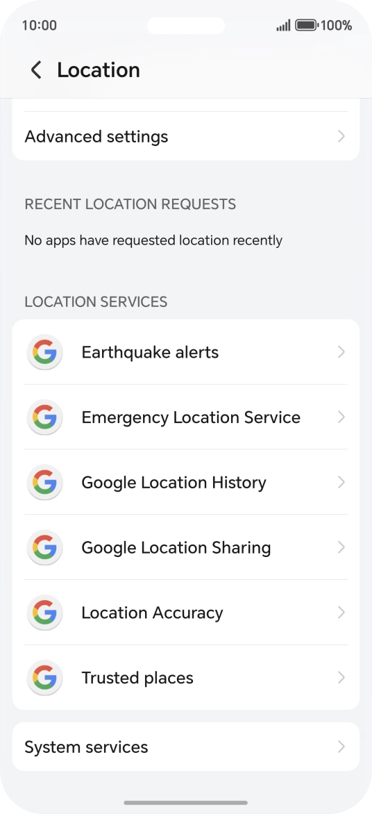 Press Location Accuracy.