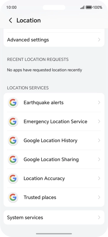 Press Location Accuracy.
