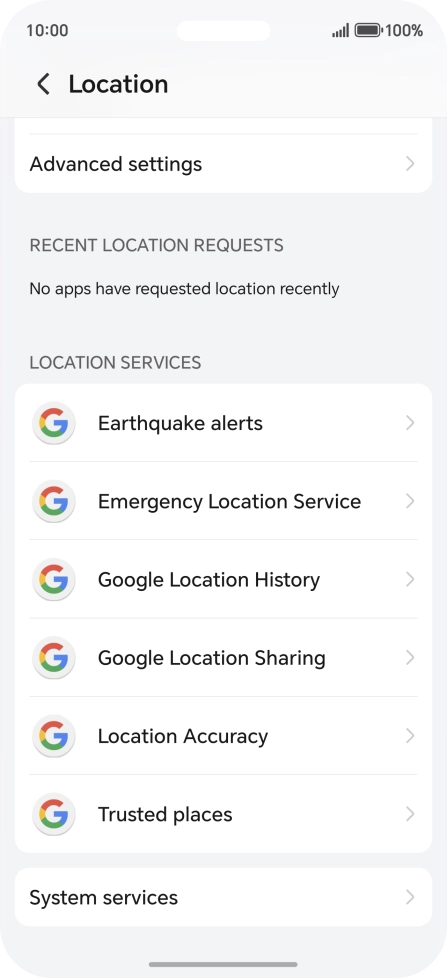 Press Location Accuracy.