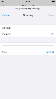 Press Record to start recording a personal greeting.
