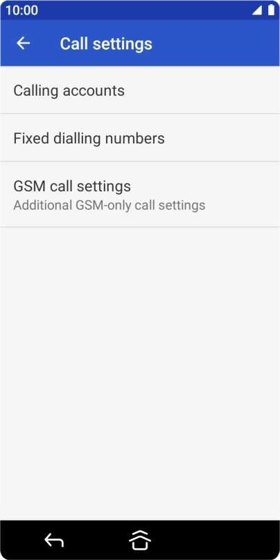 Press GSM call settings.