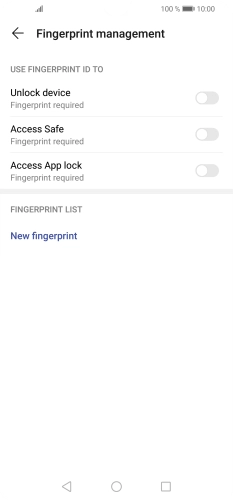 Press New fingerprint.