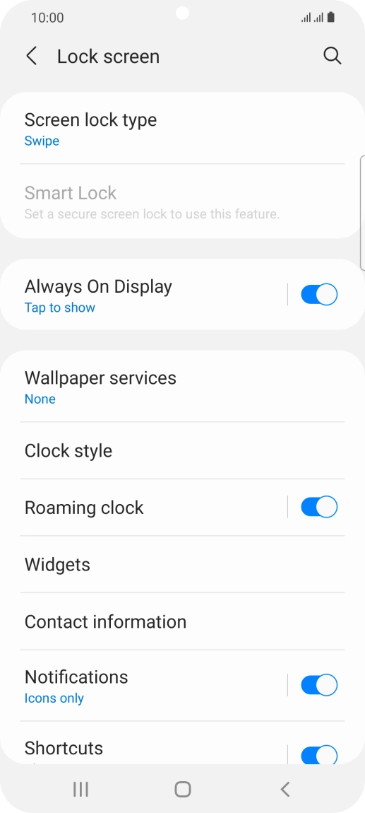 Press Screen lock type.