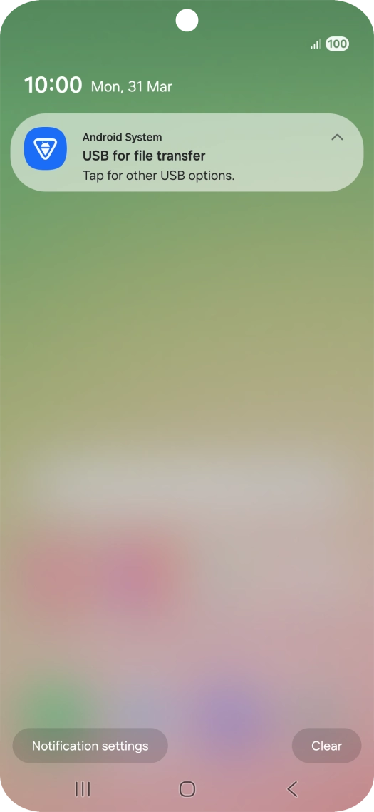 Press Tap for other USB options..