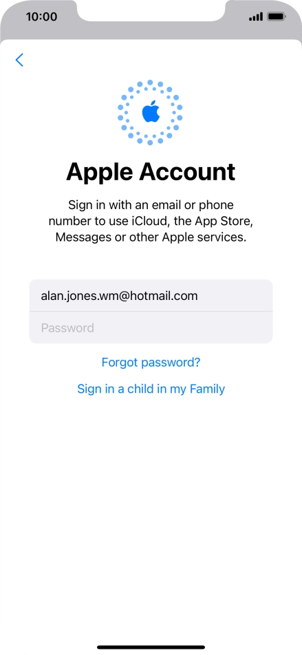 Press Password and key in the password for your Apple ID.
