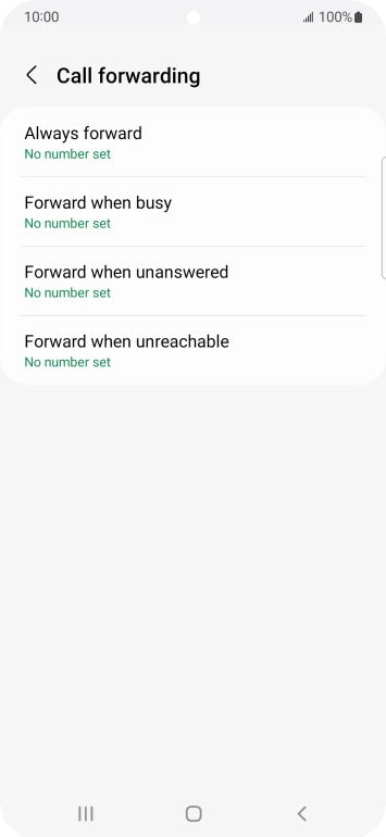 Press the required divert type.