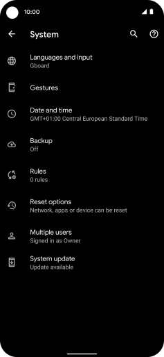 Press System update. If a new software version is available, it's displayed. Follow the instructions on the screen to update the phone software.