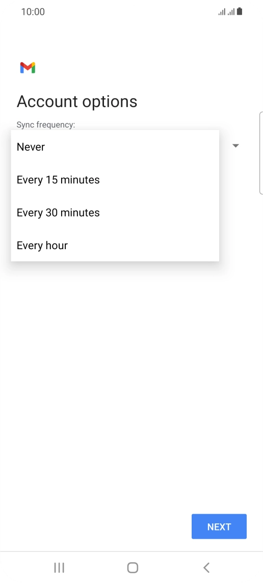 Press the required setting.