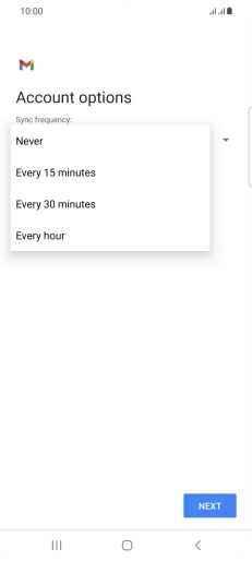 Press the required setting.